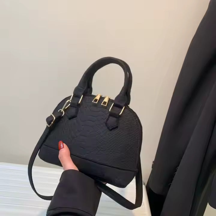 sac à main bandoulière semi cuir (NOIR)