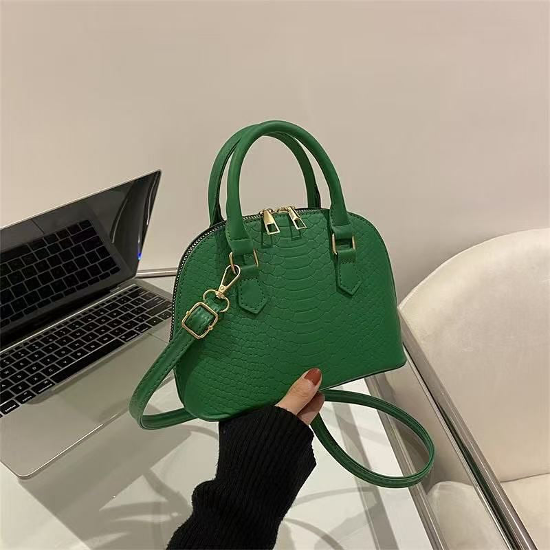sac à main bandoulière semi cuir (VERT)