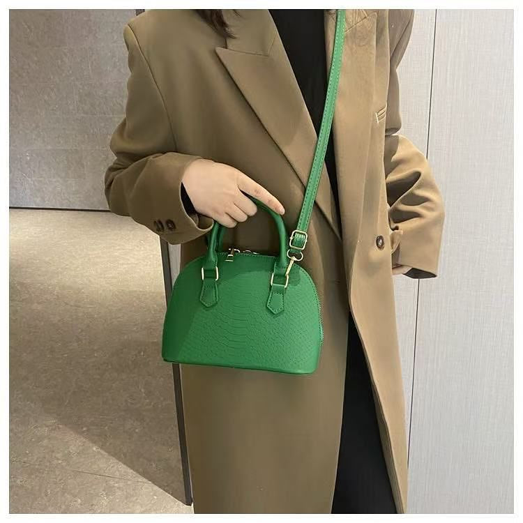 sac à main bandoulière semi cuir (VERT)