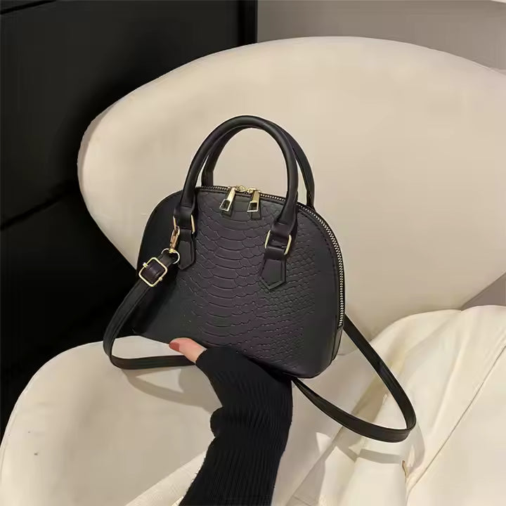 sac à main bandoulière semi cuir (NOIR)