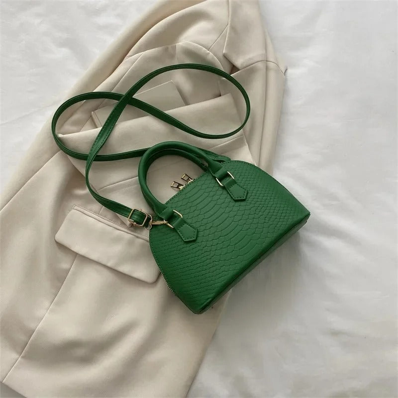 sac à main bandoulière semi cuir (VERT)