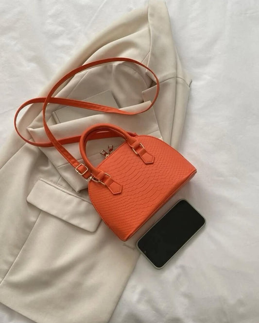 sac à main bandoulière semi cuir (ORANGE)