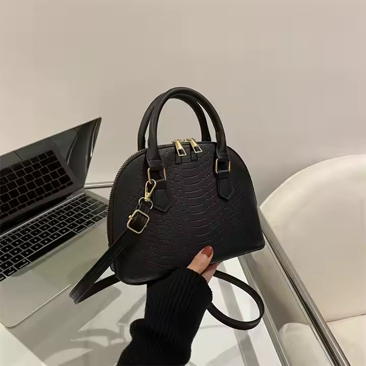sac à main bandoulière  semi cuir (NOIR)