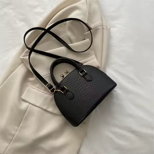 sac à main bandoulière  semi cuir (NOIR)