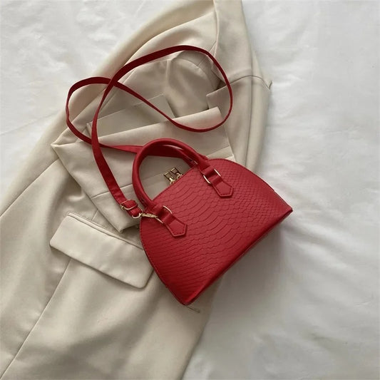 sac à main bandoulière semi cuir (ROUGE)